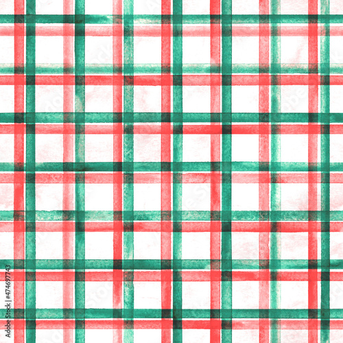 Watercolor stripe plaid sea...