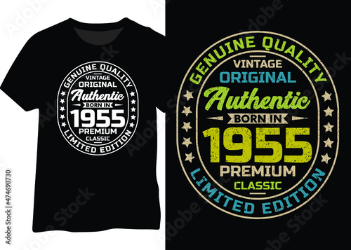 A perfect 1955 birthday design for t-shirts, posters, or mugs in high-quality vintage original typography.