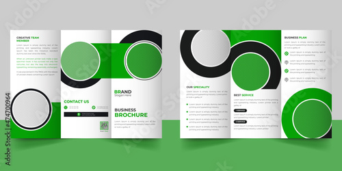 Abstract business trifold brochure template concept design template 