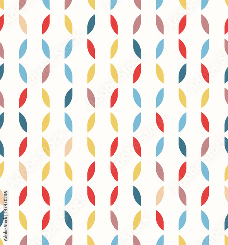 Colorful leafs seamless pattern stroke vector illustration. Modern stylish petal texture