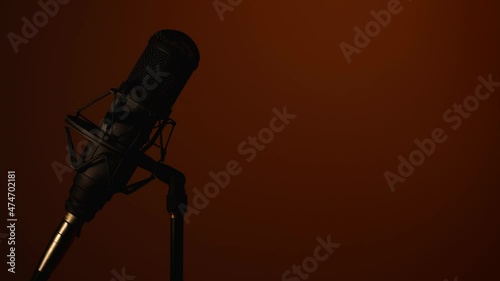 Studio microphone . Color background	
