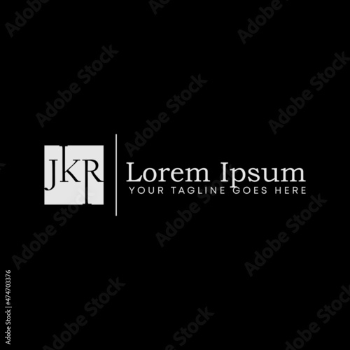 Letter or word JKR serif font in block Square image graphic icon logo design abstract concept vector stock. Can be used as a symbol related to initial.