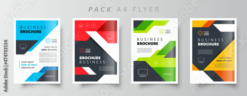 Flyer brochure design template set color, creative leaflet size A4, trend cover