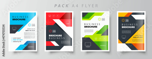 Flyer brochure design template set color  creative leaflet size A4  trend cover