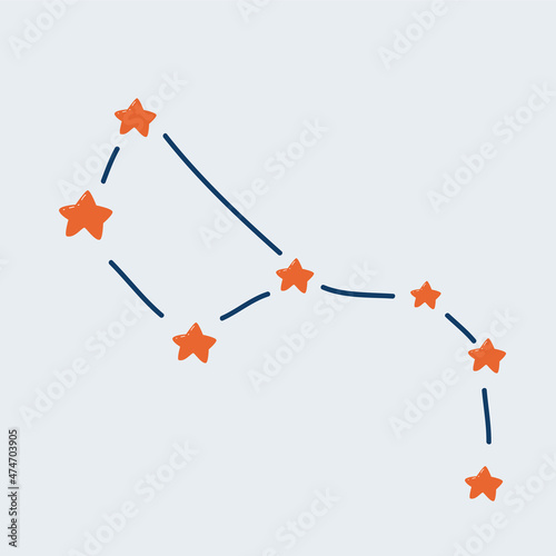 Vector illustration of Constellation Of Ursa Major