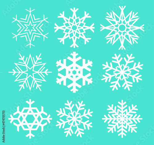 snowflakes white christmas winter vector illustration