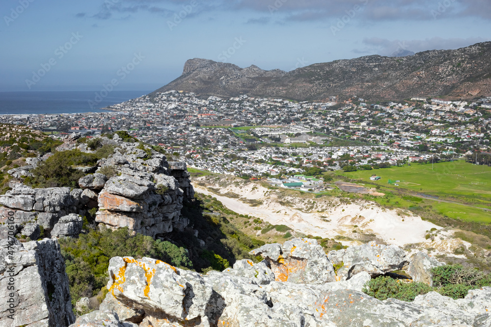 Fish Hoek residential neighborhood viewed from the top of Peer’s Cave Stock Photo Adobe Stock