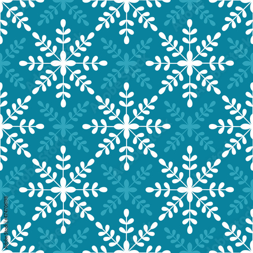 Christmas seamless vector pattern with snowflakes, winter background
