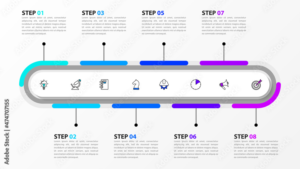 Infographic template with icons and 8 options or steps. Vector Infographic template with icons and 8 options or steps. Vector