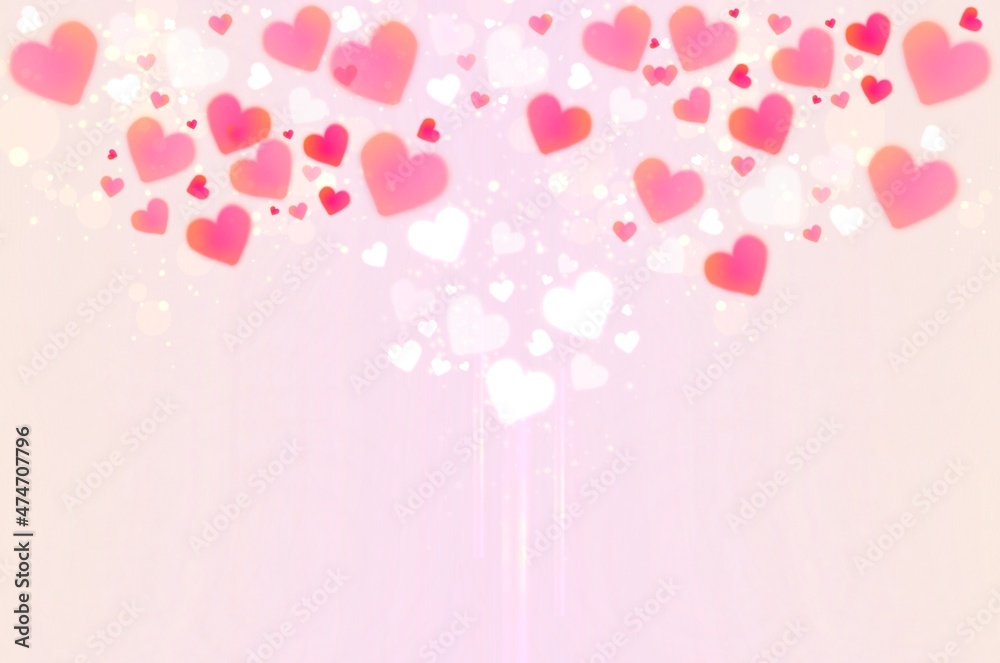 Valentine's and Mother's day heart pink background illustration