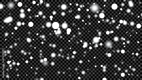 Photography Falling snowflakes on a transparent background
