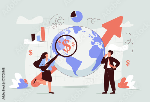 Business analysis, calculate or research for market growth, financial report, investment data, sale information concept © RedVector