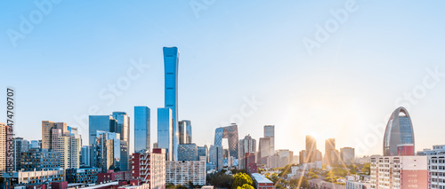 Dusk scenery of CBD buildings in Beijing, China