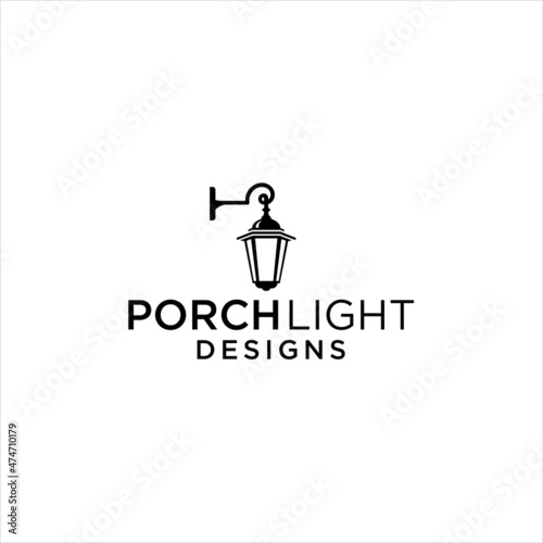 classic porch light logo, light bulb vector