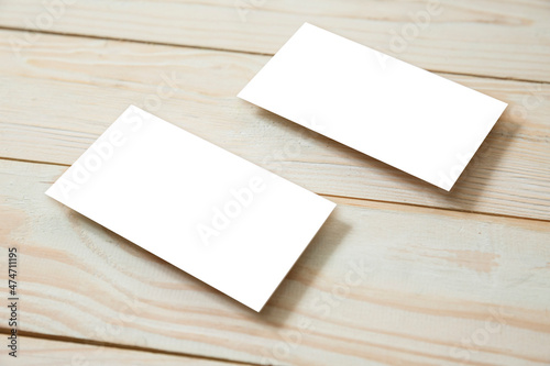 Business cards blank. Mockup on color background.