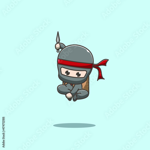 package delivery ninja  vector illustration