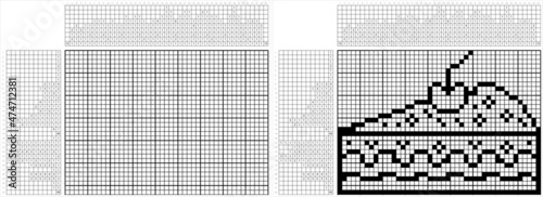 Cake Icon Nonogram Pixel Art M_2112003