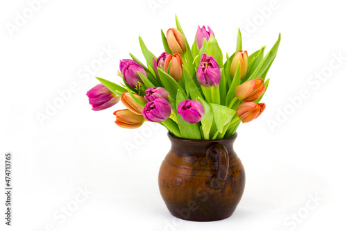 colourful tulips in a vase