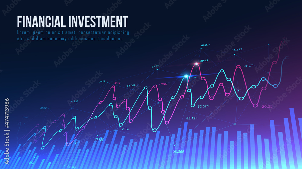 Obraz premium Stock market or forex trading graph in graphic concept suitable for financial investment or Economic trends business idea and all art work design. Abstract finance background. Vector illustration