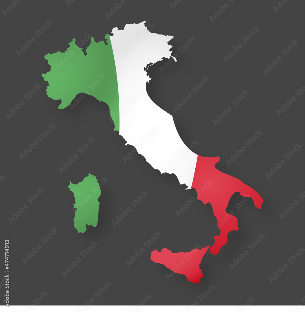 Vector map of Italy,  Vector Illustration.