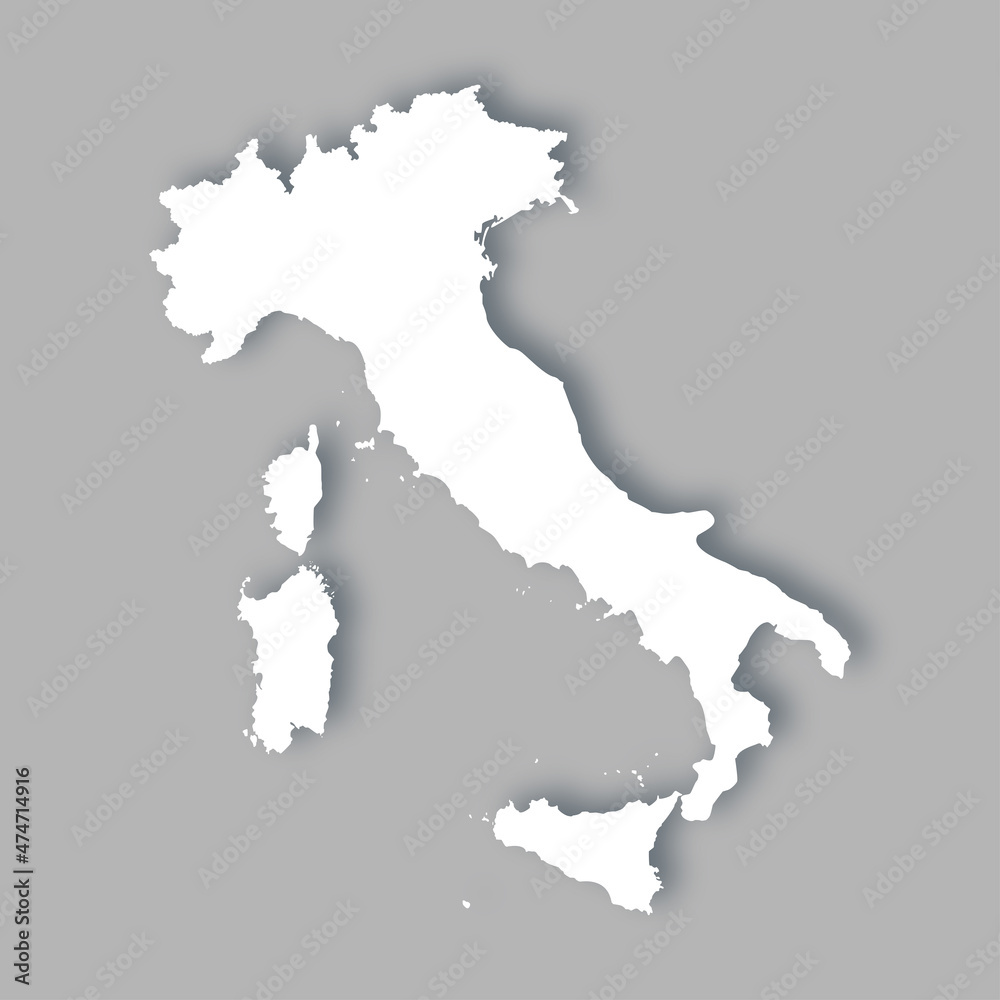 Vector map of Italy,  Vector Illustration.
