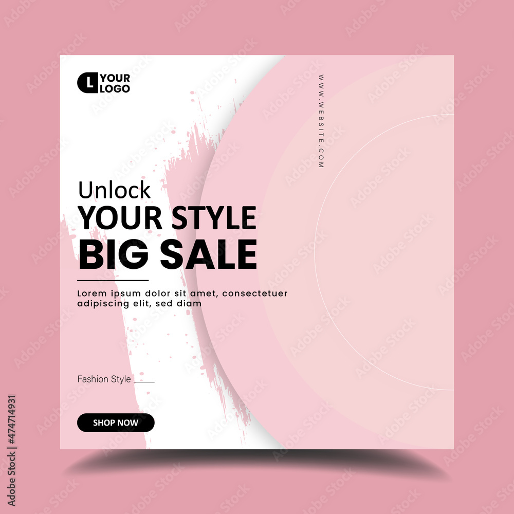 Big Sale square social media post collection design template