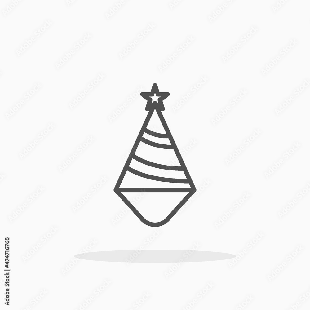 Hat Party icon. Outline style. Editable Stroke and pixel perfect. Vector illustration. Enjoy this icon for your project. Hat Party icon. Outline style. Editable Stroke and pixel perfect. Vector illustration. Enjoy this icon for your project.