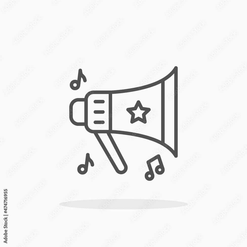 Megaphone party icon. Outline style. Editable Stroke and pixel perfect. Vector illustration. Enjoy this icon for your project. Megaphone party icon. Outline style. Editable Stroke and pixel perfect. Vector illustration. Enjoy this icon for your project.