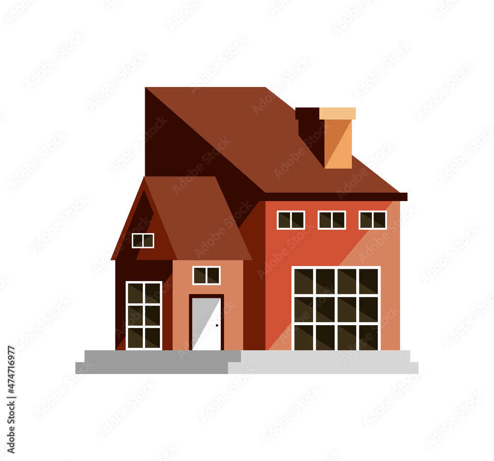 house facade with chimney house facade with chimney
