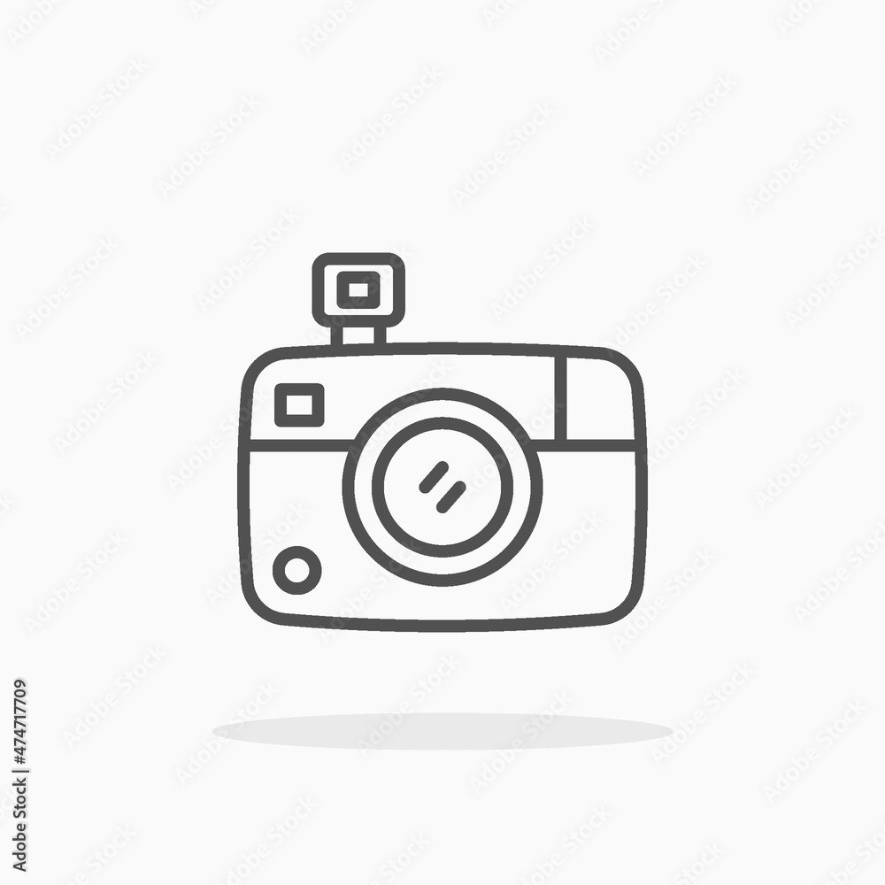 Camera icon. Outline style. Editable Stroke and pixel perfect. Vector illustration. Enjoy this icon for your project. Camera icon. Outline style. Editable Stroke and pixel perfect. Vector illustration. Enjoy this icon for your project.