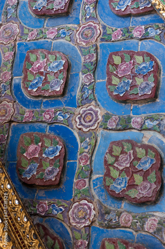 Fragment of the decorative patterns of Grand Palace  Bangkok  Thailand