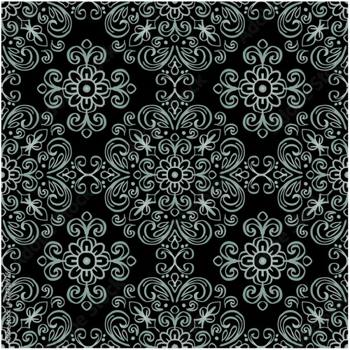 Floral seamless pattern mandala design  decorative ornaments. © Handini_Atmodiwiryo