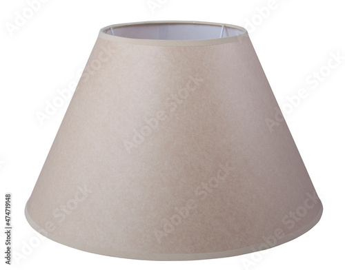classic empire cone bell shaped paper tapered lampshade on a white background isolated close up shot 