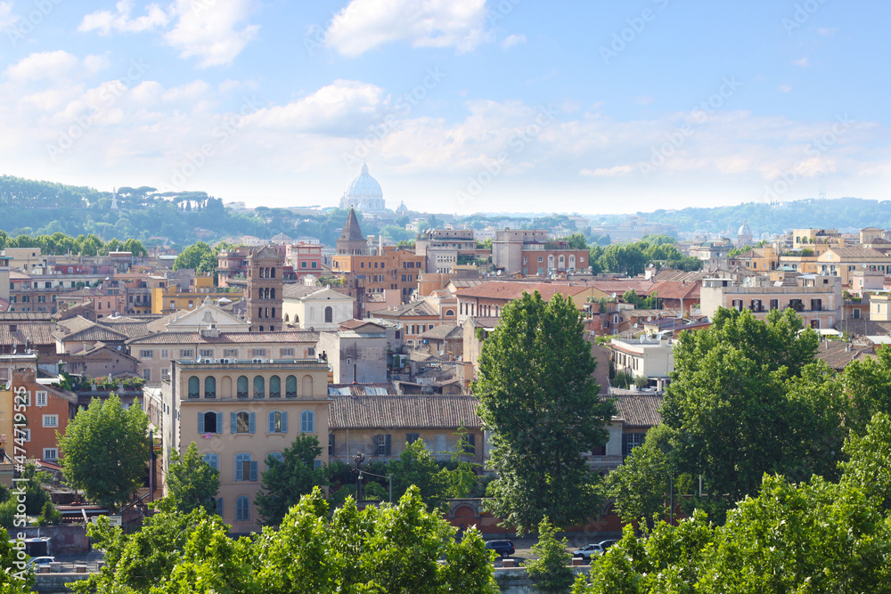 Rome historic center city skyline, Italy