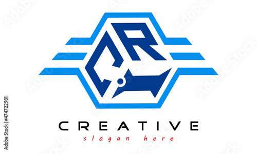 emblem badge with wings CRI letter logo design vector, business logo, icon shape logo, stylish logo template