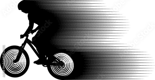 fast cyclist silhouette
