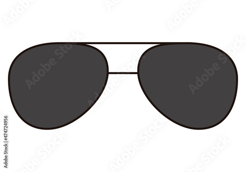 Icono negro de gafas de sol en fondo blanco.