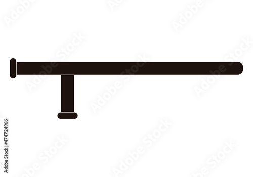 Icono negro de porra en fondo blanco.