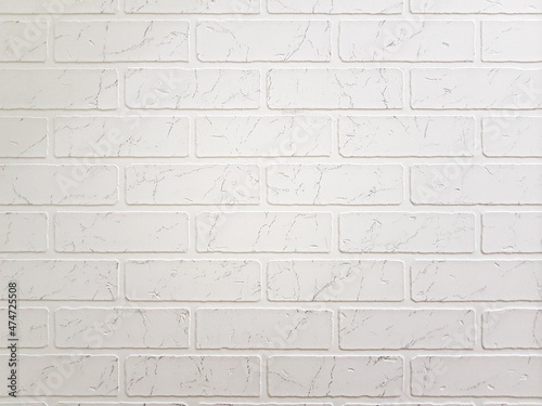 White background Brick wall, smooth clean texture.