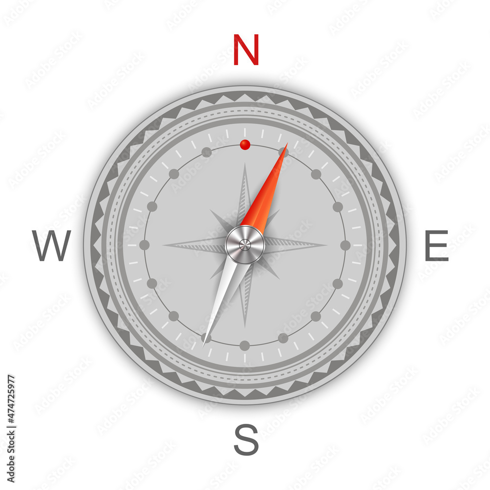 Compass Icon Isolated on White Background. Symbol of Travel Compass Icon Isolated on White Background. Symbol of Travel