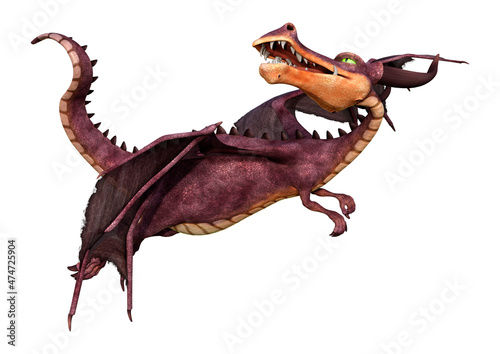 3D Rendering Fairy Tale Dragon on White © photosvac