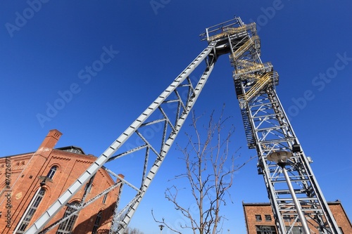 Coal mine headframe in Slaskie, Poland photo