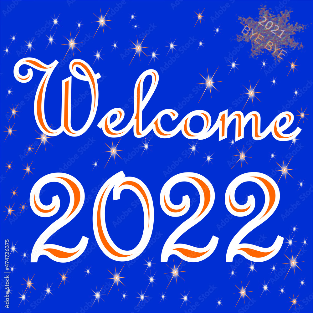 Welcome 2022 card - illustration