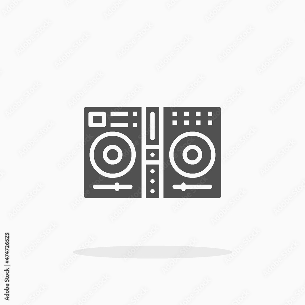 DJ Mixer icon. Solid or glyph style. Vector illustration. Enjoy this icon for your project.