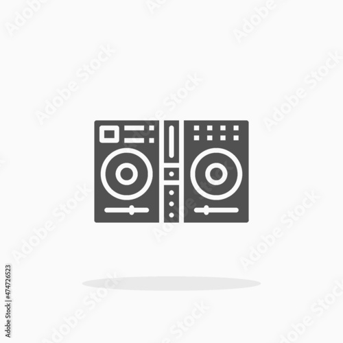 DJ Mixer icon. Solid or glyph style. Vector illustration. Enjoy this icon for your project.