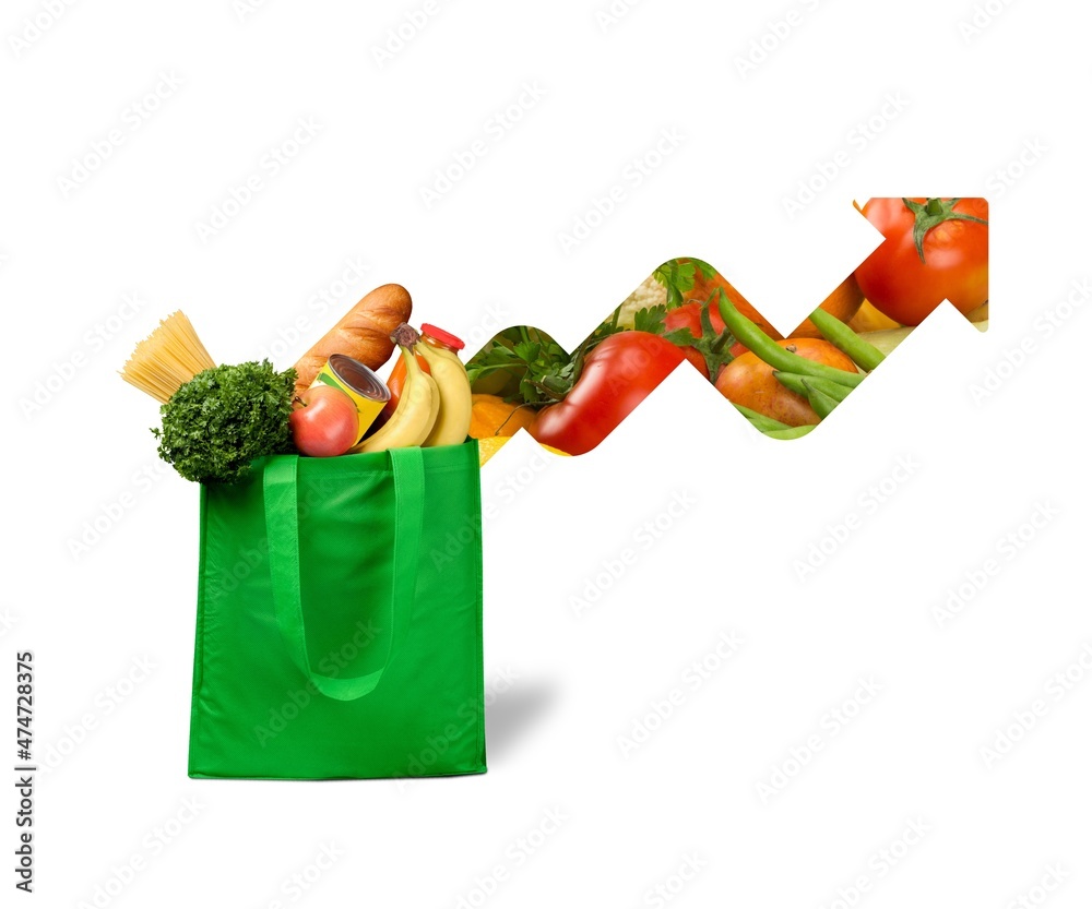 Rising grocery prices and surging cost concept and the rise of food ...
