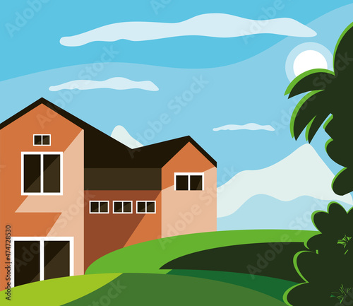 house on grass