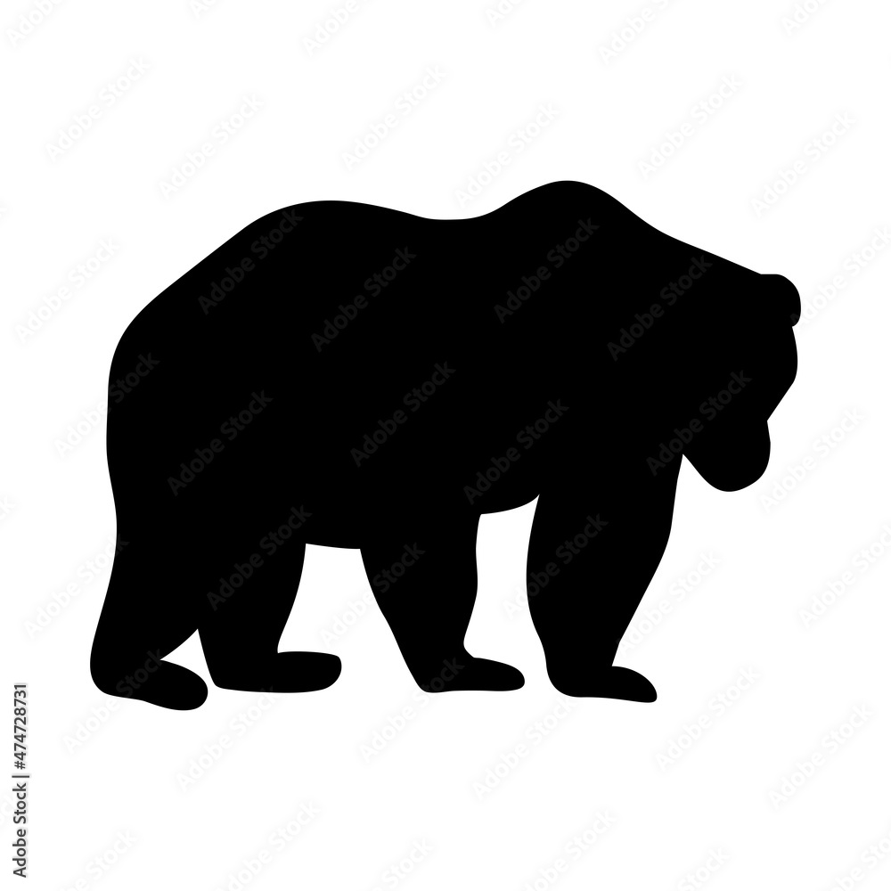 Vector illustration logo bear silhouette. Minimal style. Vector illustration logo bear silhouette. Minimal style.