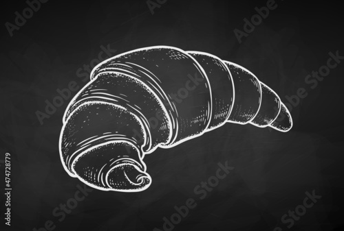 Vector chalk illustration of Croissant