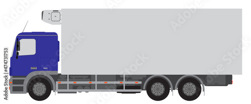 Color image of a refrigerated truck. Vector illustration.